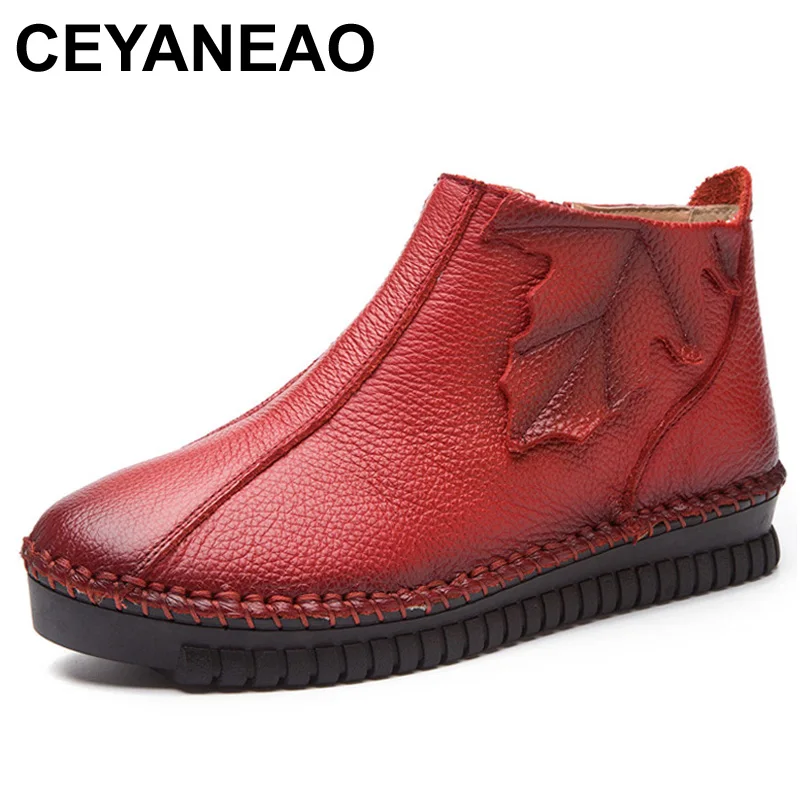 CEYANEAO размера плюс; Большие размеры 35-43 и выше, осень-зима женские ботинки на плоской подошве из мягкой натуральной кожи Женские Ботильоны Теплая обувь на каждый день, на молнии, полусапожки
CEYANEAO размера плюс; Большие размеры 35-43 и выше, осень-зима женские ботинки на плоской подошве из мягкой натуральной кожи Женские Ботильоны Теплая обувь на каждый день, на молнии, полусапожки