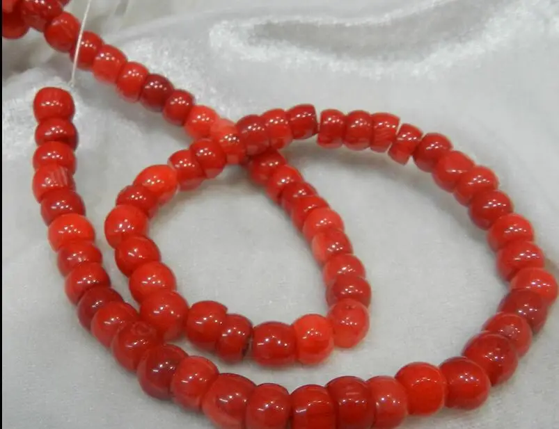 Новое ожерелье из Красного Натурального кораллового Абака 4x8 мм 18 дюймов |