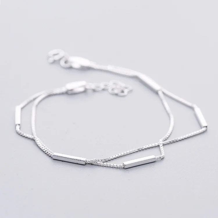 Daisies 1PC 925 Sterling Silver Jewelry Bracelets&Bangles 2 Layers Long Square Bars Box Chain Bracelets pulseras de plata
Daisies 1PC 925 Sterling Silver Jewelry Bracelets&Bangles 2 Layers Long Square Bars Box Chain Bracelets pulseras de plata