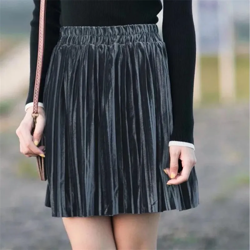 Velour Skirts Women Fashion Gold Velvet High Waist A-line Pleated Slimming Skirts Women Casual Clothing 2022 Autumn Large Si
Velour Skirts Women Fashion Gold Velvet High Waist A-line Pleated Slimming Skirts Women Casual Clothing 2022 Autumn Large Si