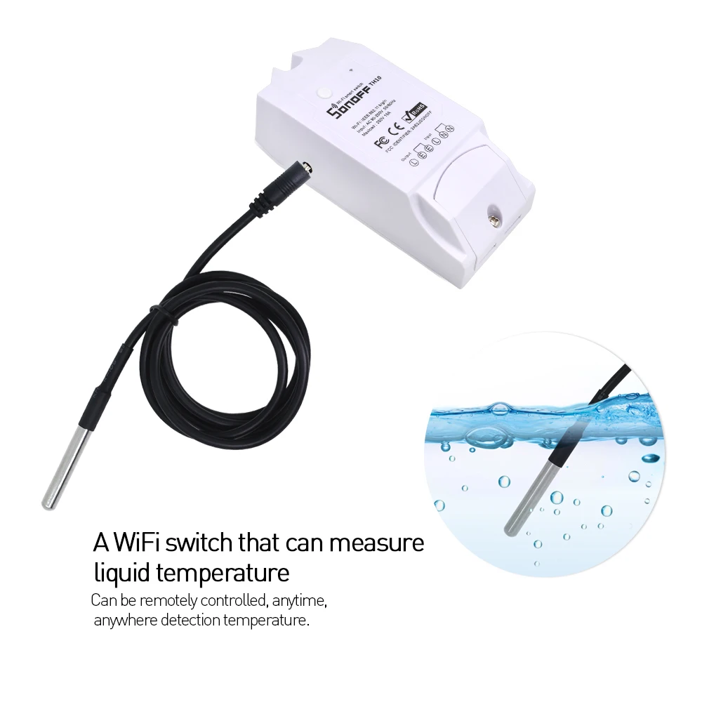 Sonoff TH10 TH16 Smart Home Wifi Switch Monitoring Temperature Humidity Wifi Automation Module Work With Alexa Google Home
Sonoff TH10 TH16 Smart Home Wifi Switch Monitoring Temperature Humidity Wifi Automation Module Work With Alexa Google Home