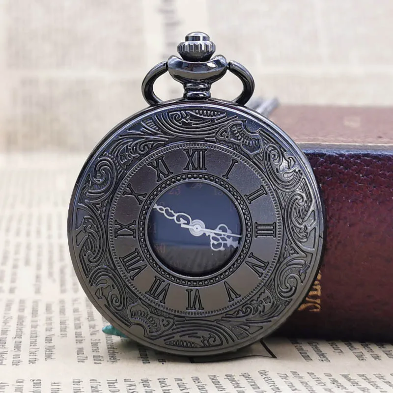 Antique Black Dial Quartz Pocket Watches Romen Numberals Case Carving Engraved Men Women Gift with Fob Chain TD2011
Antique Black Dial Quartz Pocket Watches Romen Numberals Case Carving Engraved Men Women Gift with Fob Chain TD2011