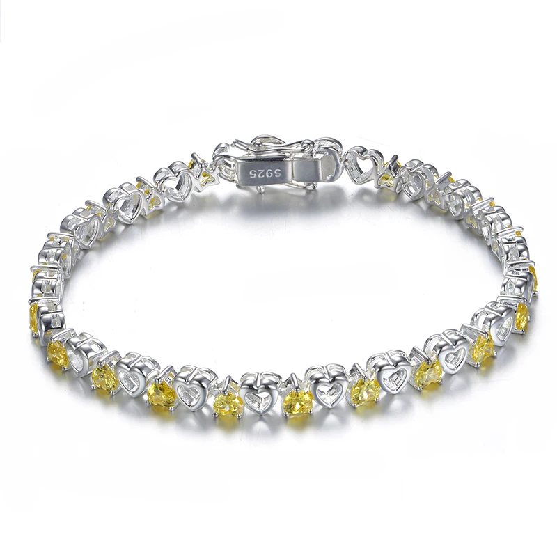 Fashion Sterling 925 Silver Jewelry Trendy Silver Yellow Cubic Zirconia Bracelets Chain Women Wedding Charming Bracelet Bangle
Fashion Sterling 925 Silver Jewelry Trendy Silver Yellow Cubic Zirconia Bracelets Chain Women Wedding Charming Bracelet Bangle