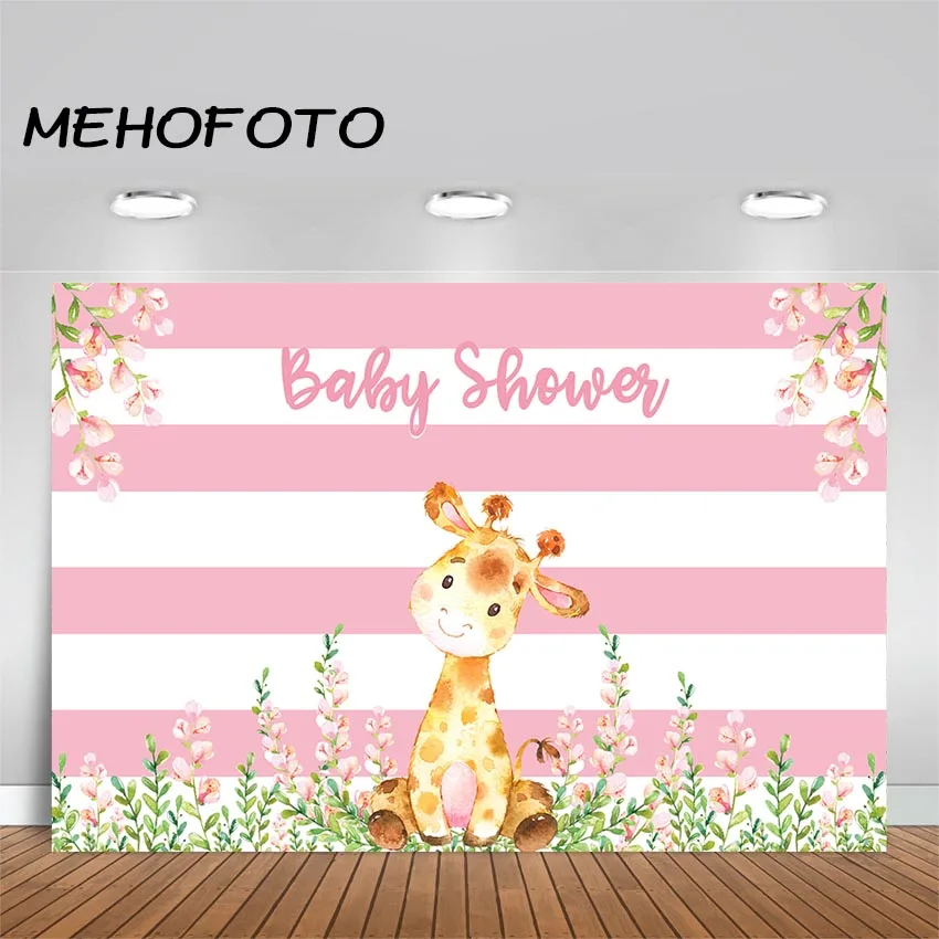 Giraffe Baby Shower Backdrop Pink Flower Giraffe Photography Background Pink Stripe Party Banner Backdrops Photobooth
Giraffe Baby Shower Backdrop Pink Flower Giraffe Photography Background Pink Stripe Party Banner Backdrops Photobooth