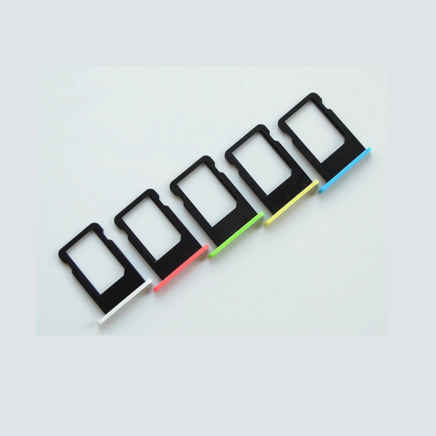 100 шт./лот держатель Sim карты слот лоток для IPhone 5C желтый зеленый синий белый