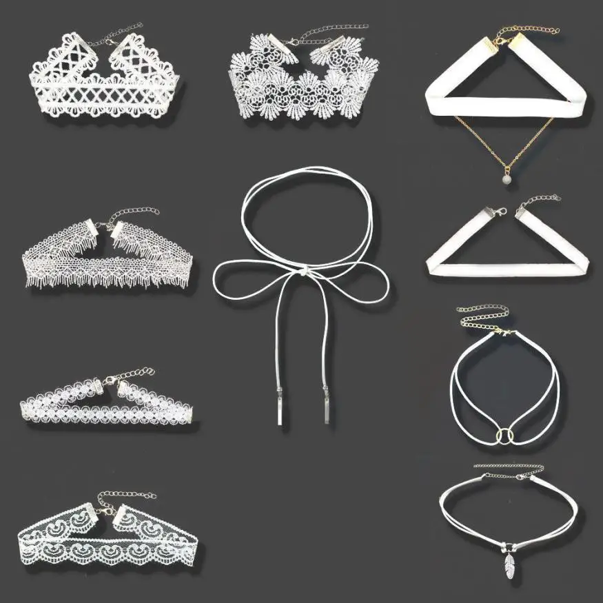 Женское Ожерелье чокер из 10 предметов|lace choker|choker necklacenecklace chokers |