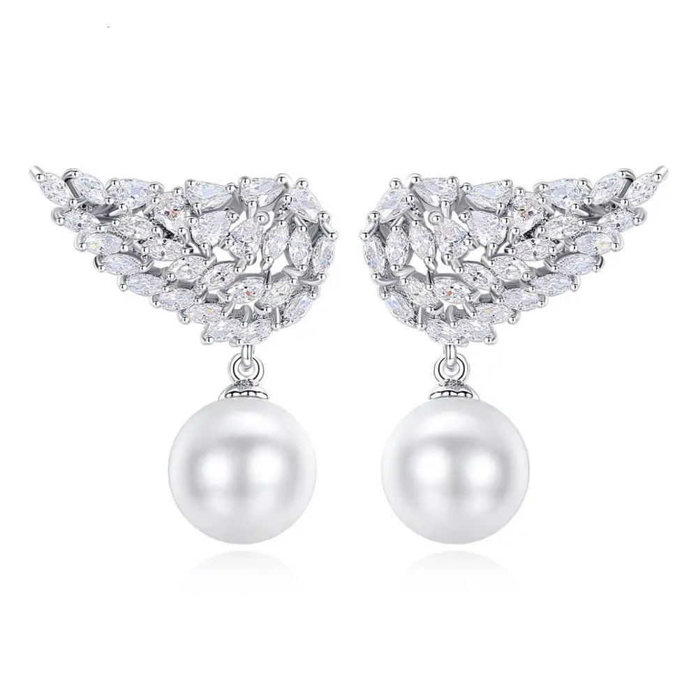 New Creative Wing Similuted Pearl Dangle Earring Jewelry Cubic Zircon Stone For Women Girl Party Gift Accessories
New Creative Wing Similuted Pearl Dangle Earring Jewelry Cubic Zircon Stone For Women Girl Party Gift Accessories