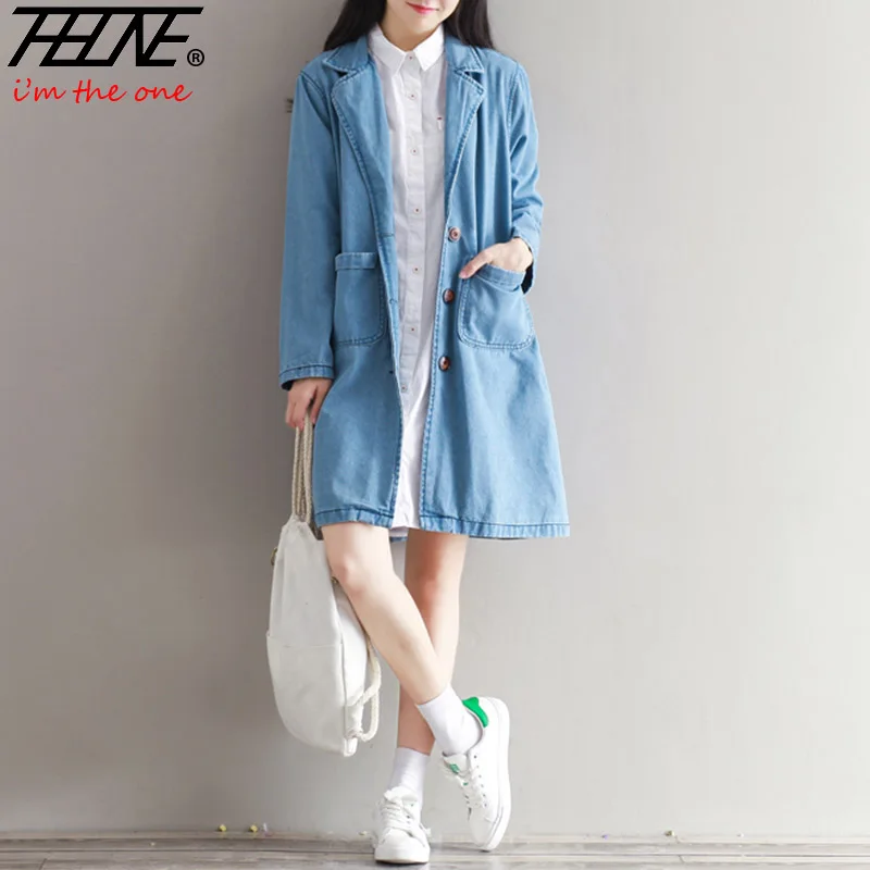 THHONE Female Trench Coat Windbreaker Women Denim Jeans Overcoats Cardigans Autumn Coats Long Plus Size Casaco Feminino
THHONE Female Trench Coat Windbreaker Women Denim Jeans Overcoats Cardigans Autumn Coats Long Plus Size Casaco Feminino