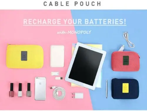 Storage Bag Portable Earphone Data USB Cable Travel Case Organizer Pouch New | Дом и сад