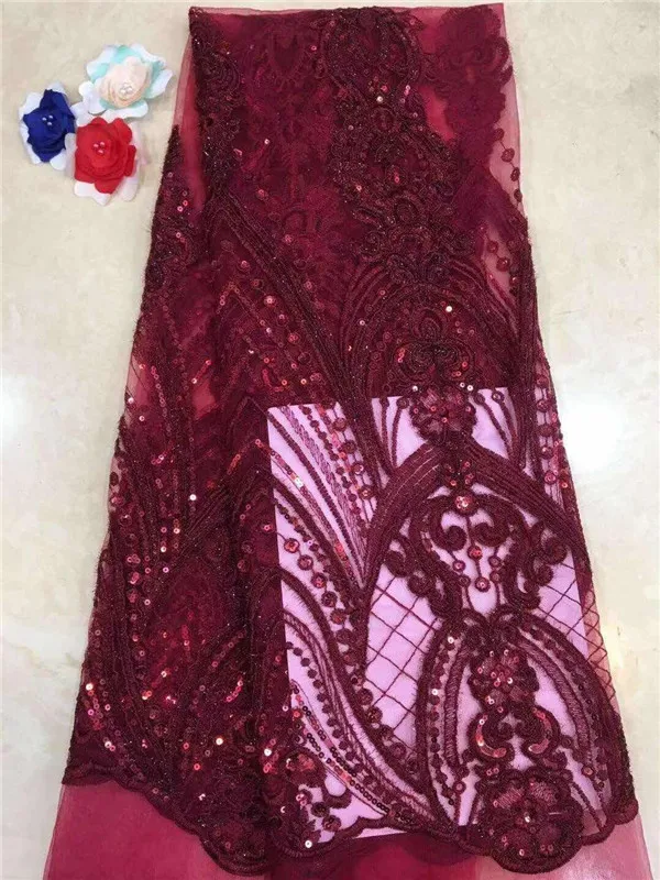 2019 white color African sequins lace fabric for party or evening dress Hot selling African lace fabric with sequins wine red
2019 white color African sequins lace fabric for party or evening dress Hot selling African lace fabric with sequins wine red