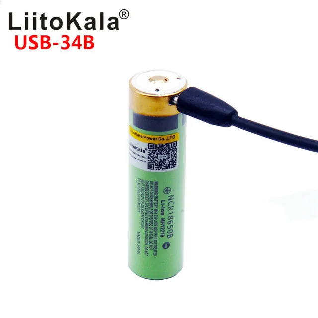 LiitoKala New USB 18650 Battery 3.7V 3400 mAh Li-ion Rechargeable with LED indicator DC charging | Электроника