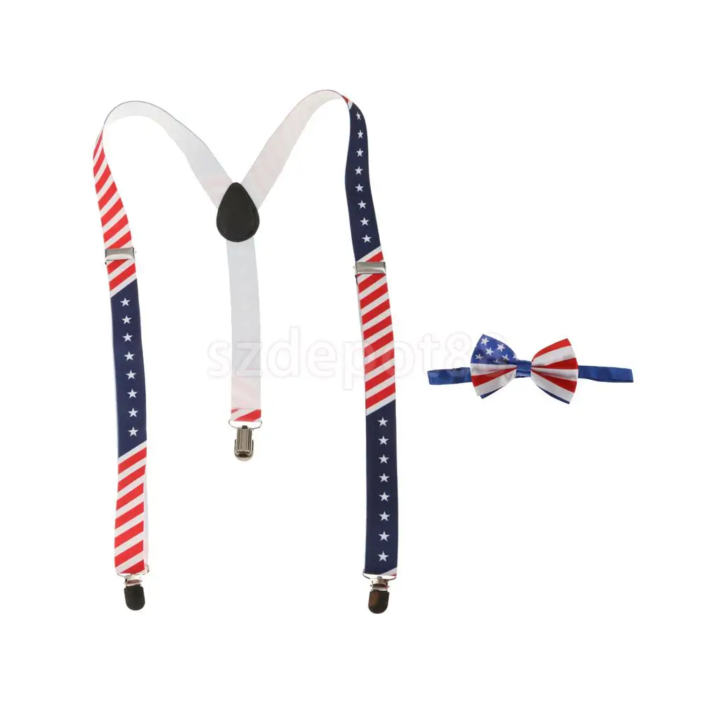 Регулируемый галстук унисекс для взрослых|star suspenders|american flag suspendersflag suspenders |