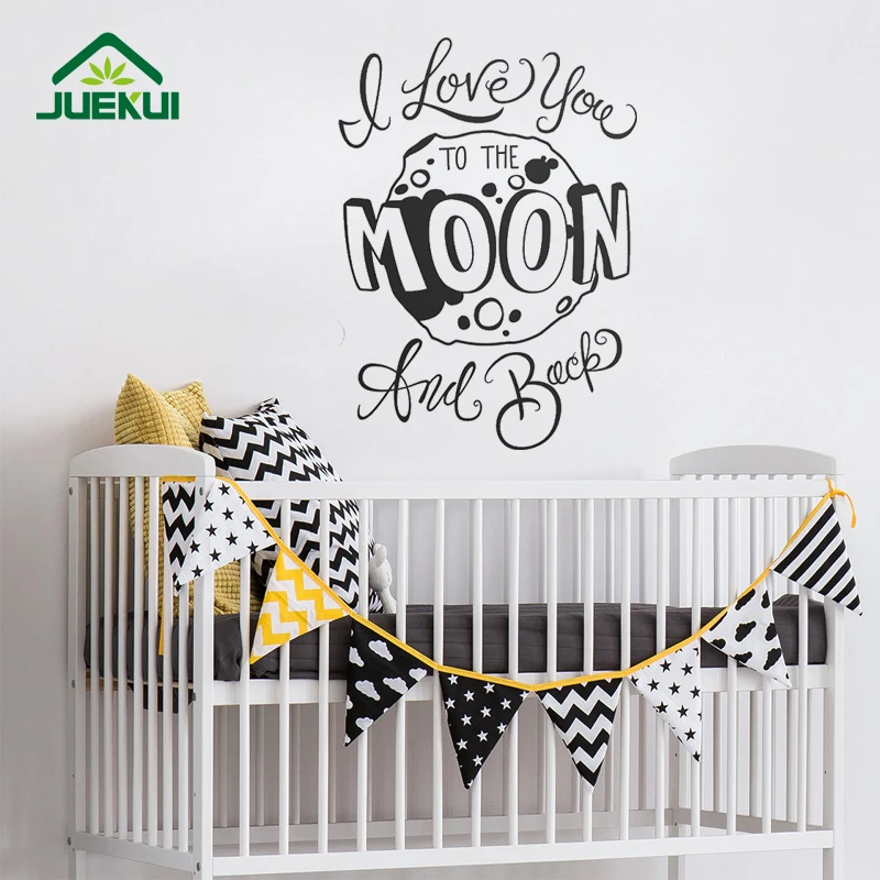 Виниловые наклейки на стену с надписью I Love You to the Moon and Back для детской комнаты