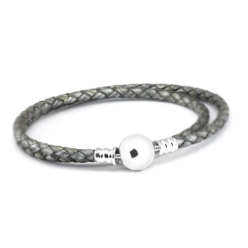 Grey Braided Double-Leather Charm Bracelet with Round Clasp 925 Sterling Silver Charms Bracelets for Women DIY Making pulsera
Grey Braided Double-Leather Charm Bracelet with Round Clasp 925 Sterling Silver Charms Bracelets for Women DIY Making pulsera