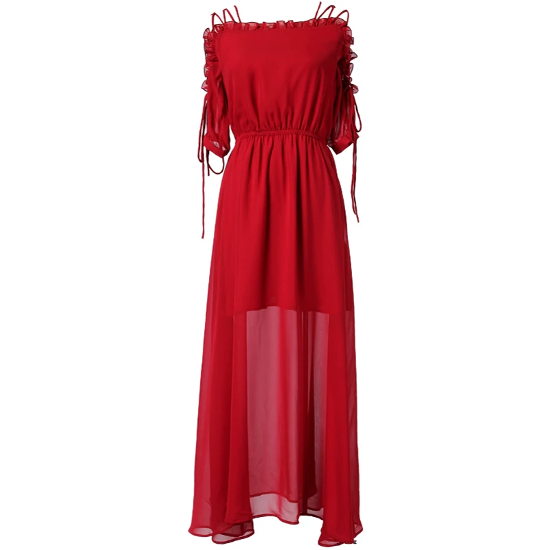 PERHAPS U Pink Red Black Chiffon Ruffle Lace Up Short Half Sleeve Maxi Long Dress Summer Elegant Solid D0392
PERHAPS U Pink Red Black Chiffon Ruffle Lace Up Short Half Sleeve Maxi Long Dress Summer Elegant Solid D0392