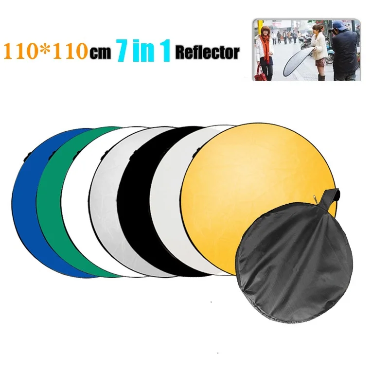 

Lightdow 43" 110cm 7 in 1 Portable Collapsible Light Round Photography Reflector Studio Multi Disc Reflector