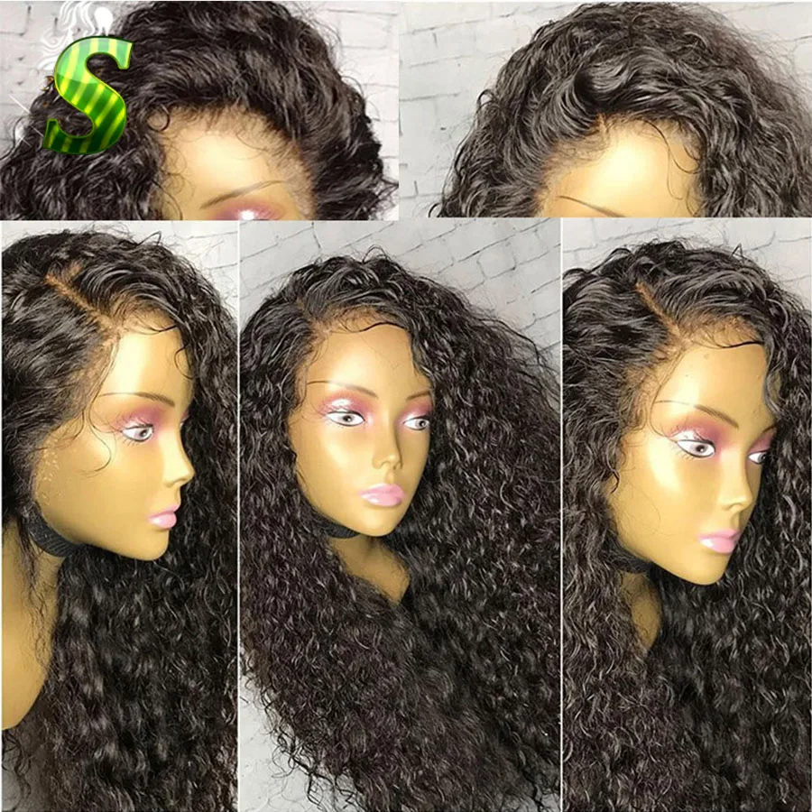 8A Full Lace Human Hair Wigs With Baby Curly Front Wig Pre Plucked For Black Women | Шиньоны и парики