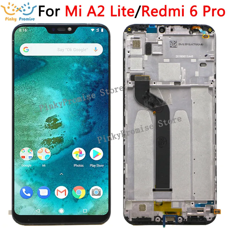 ЖК дисплей и сенсорный экран с рамкой для Xiaomi Redmi 6 Pro Mi A2 Lite 5 84 дюйма ремонта