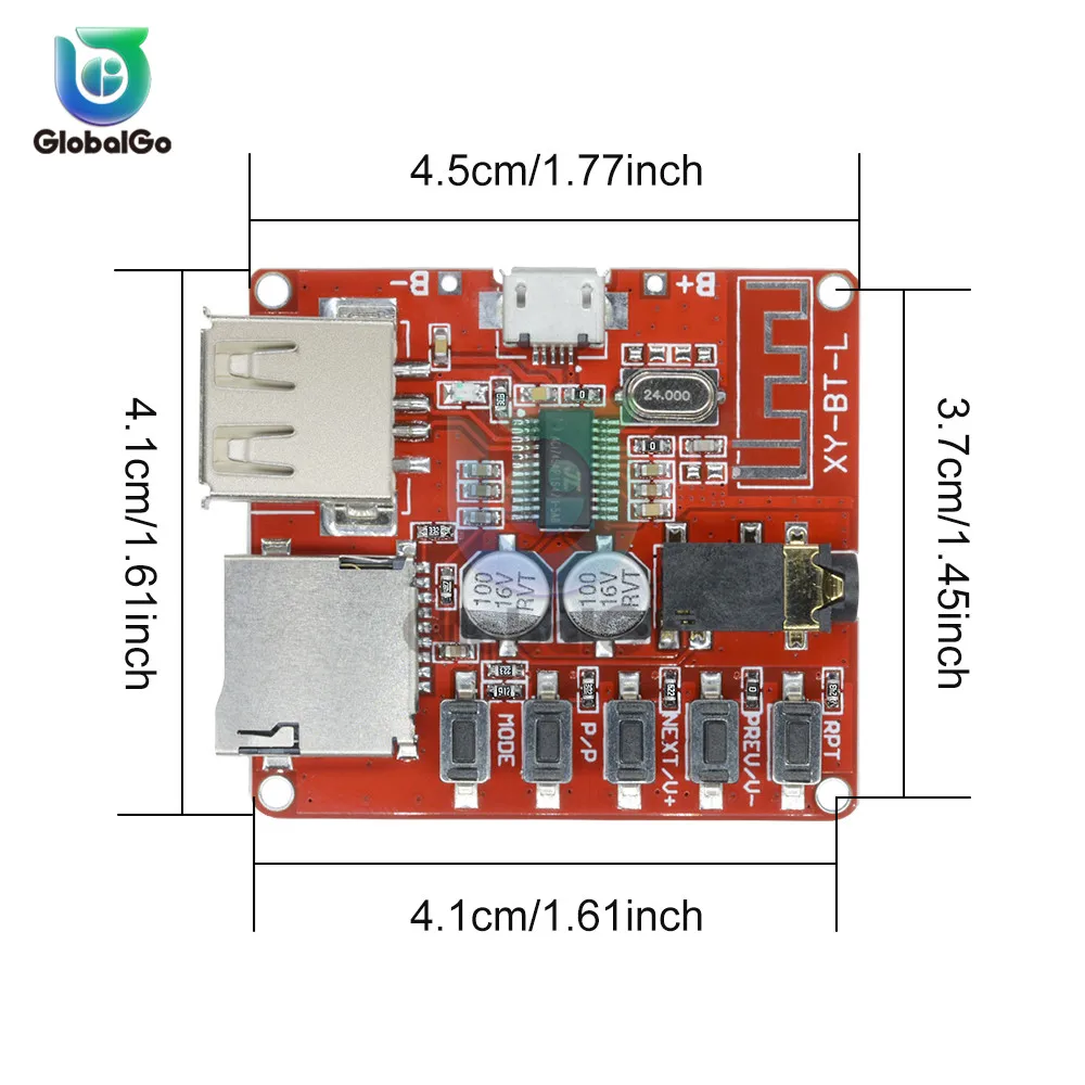 TF Card USB Bluetooth 4.1 Audio Decoder Board 3.7-5V Automobile Car MP3 Speaker Player Audio Amplifier Board Converter Module
TF Card USB Bluetooth 4.1 Audio Decoder Board 3.7-5V Automobile Car MP3 Speaker Player Audio Amplifier Board Converter Module