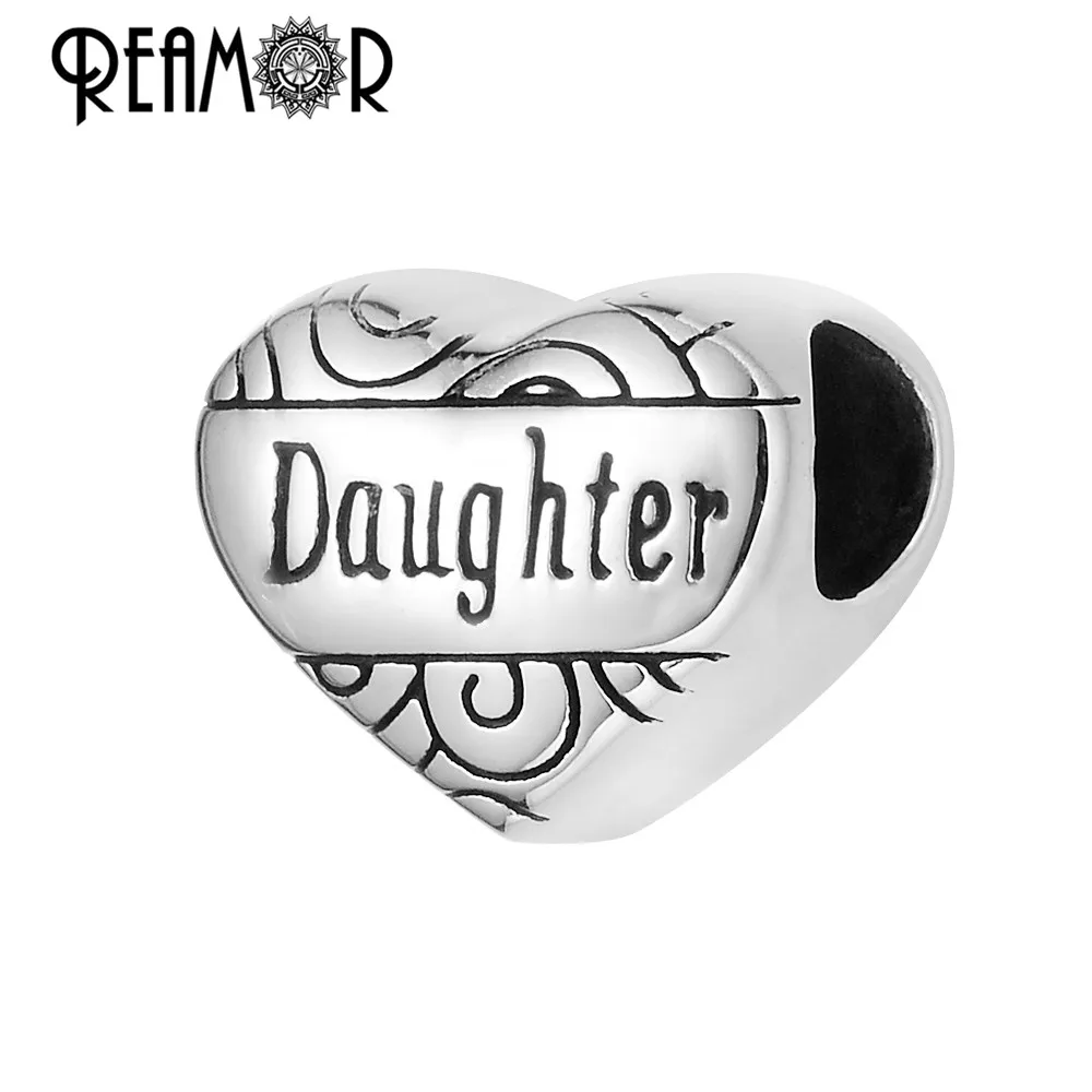 Reamor On Sale 316l Stainless Steel Text Daughter Bead Polished Love Heart European Charms Metal Beads For Girl Jewelry Making
Reamor On Sale 316l Stainless Steel Text Daughter Bead Polished Love Heart European Charms Metal Beads For Girl Jewelry Making