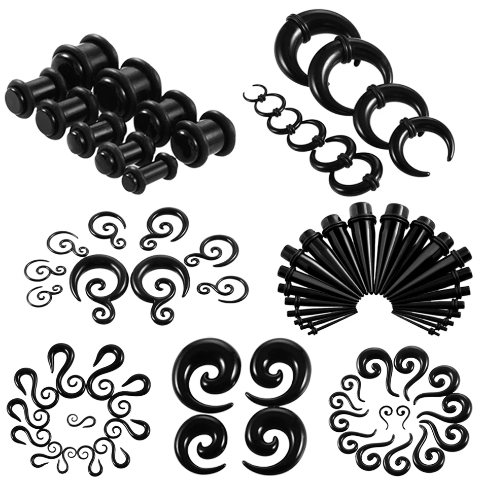 2pcs Acrylic Fake Spiral Ear Taper Tunnel Plugs Piercing Multiple Styles Black Earring Gauges Expander Stretcher Body Jewelry
2pcs Acrylic Fake Spiral Ear Taper Tunnel Plugs Piercing Multiple Styles Black Earring Gauges Expander Stretcher Body Jewelry