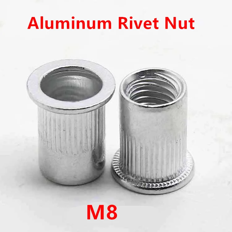 200pcs M8 Auminum Rivet Nuts Knurled Nuts Rivnut Flat Head Threaded Rivet Insert Nutsert Cap Rivet Nut
200pcs M8 Auminum Rivet Nuts Knurled Nuts Rivnut Flat Head Threaded Rivet Insert Nutsert Cap Rivet Nut