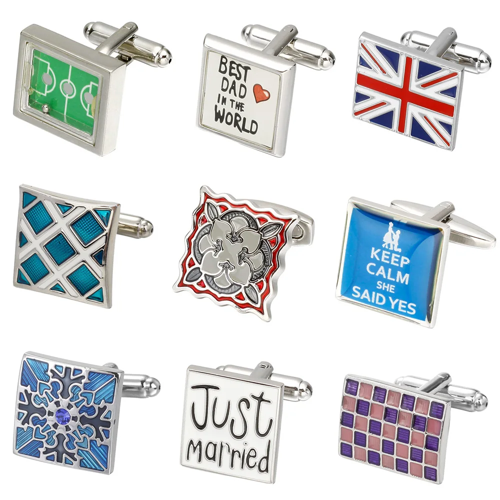 Memolissa Classic Square Cufflinks with Enamel Shirt Cuffs Button Text Design Fashion Cufflinks for Men's Business Shirts
Memolissa Classic Square Cufflinks with Enamel Shirt Cuffs Button Text Design Fashion Cufflinks for Men's Business Shirts