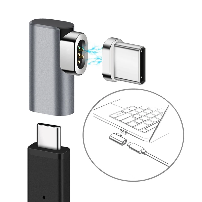Магнитный адаптер USB C для быстрой зарядки 4 3 А прямоугольный Переходник Type к Macbook