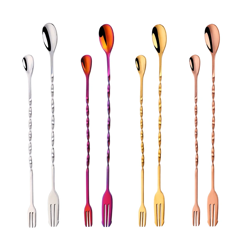 1x Long Twisted Cocktail Bar Spoons High Quality Stainless Steel Fashion Swizzle Bar Spoon With Fork Stir Spoons Wine Accessory
1x Long Twisted Cocktail Bar Spoons High Quality Stainless Steel Fashion Swizzle Bar Spoon With Fork Stir Spoons Wine Accessory