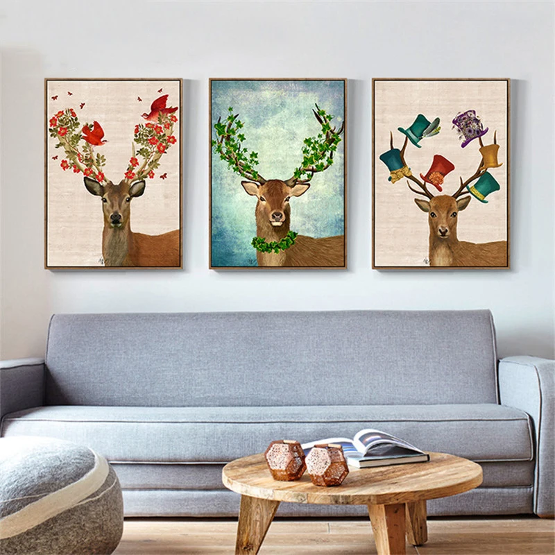 Home Decor Cartoon Animal Lovely Deer Flowers Painting Nordic Minimalist Space Wall Art For Living Room Poster Canvas Unframed
Home Decor Cartoon Animal Lovely Deer Flowers Painting Nordic Minimalist Space Wall Art For Living Room Poster Canvas Unframed