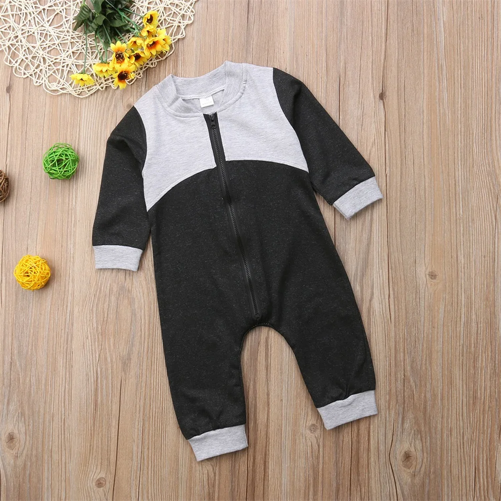 Pudcoco Casual Newborn Baby Infant Boy Cotton Patchwork Romper Jumpsuit Outfits Long Sleeve Clothes 0-24M | Мать и