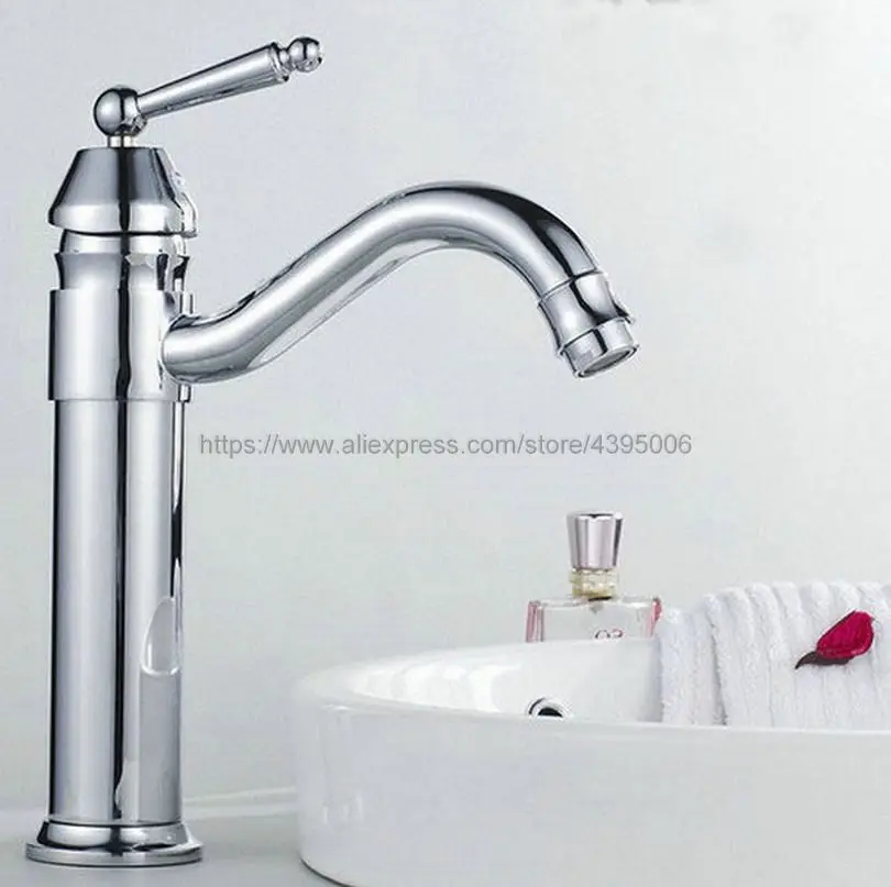 New Swivel Spout Chrome Finish Brass Bathroom Vessel Faucet Single Handle Lavatory Mixer Tap Bnf208
New Swivel Spout Chrome Finish Brass Bathroom Vessel Faucet Single Handle Lavatory Mixer Tap Bnf208