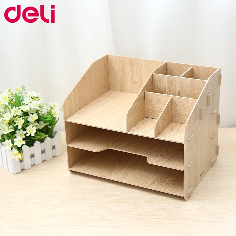 Deli Wood file frame DIY portfolio file rack wood desktop receiving multi-layer file tray different type document trays
Deli Wood file frame DIY portfolio file rack wood desktop receiving multi-layer file tray different type document trays