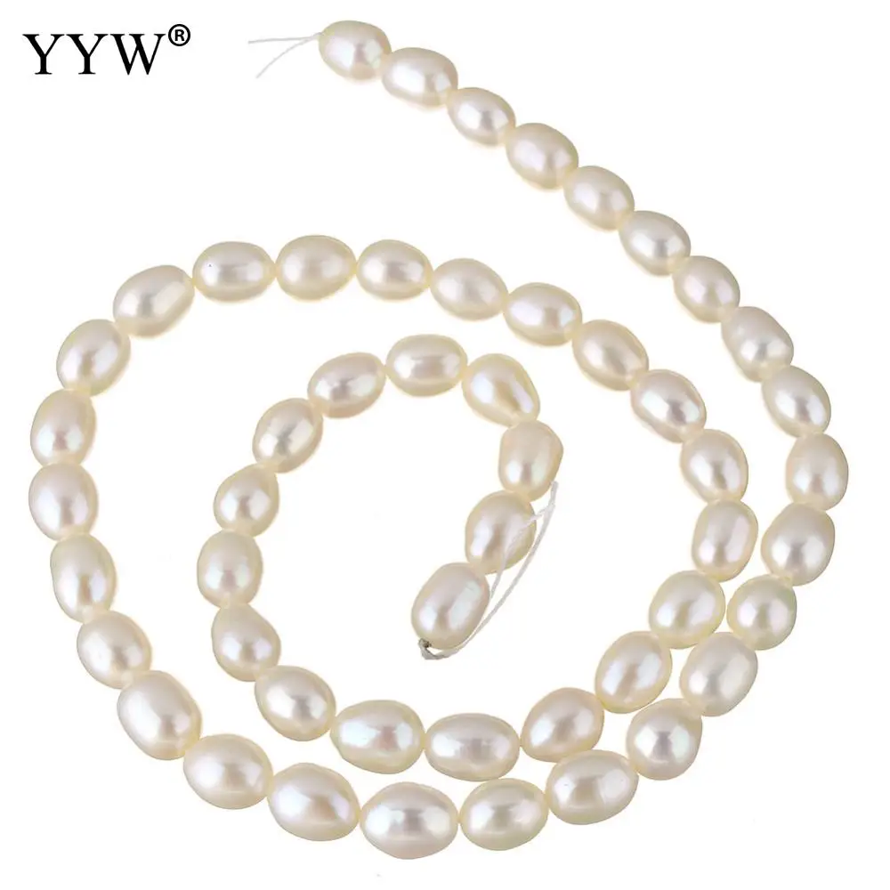 

YYW 2019 High Quality Cultured Rice Freshwater Pearl Beads Natural White 6-7mm Approx 0.8mm Sold Per Approx 15.7 Inch Strand