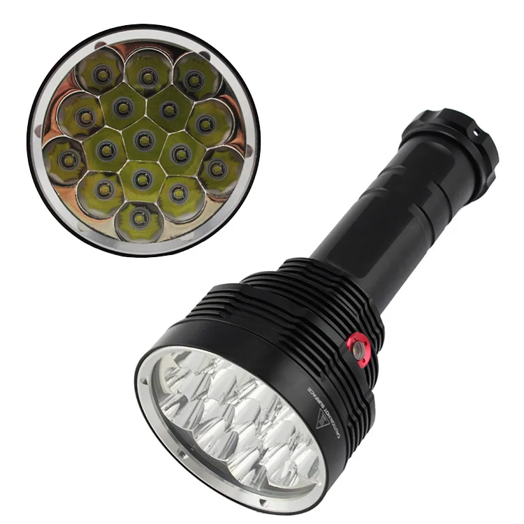 Super Power 4 Mode 16x XML-T6 LED Flashlight Strong Torch Lamp Tactical Hunting FlashLight light 6x 18650 Bttery
Super Power 4 Mode 16x XML-T6 LED Flashlight Strong Torch Lamp Tactical Hunting FlashLight light 6x 18650 Bttery