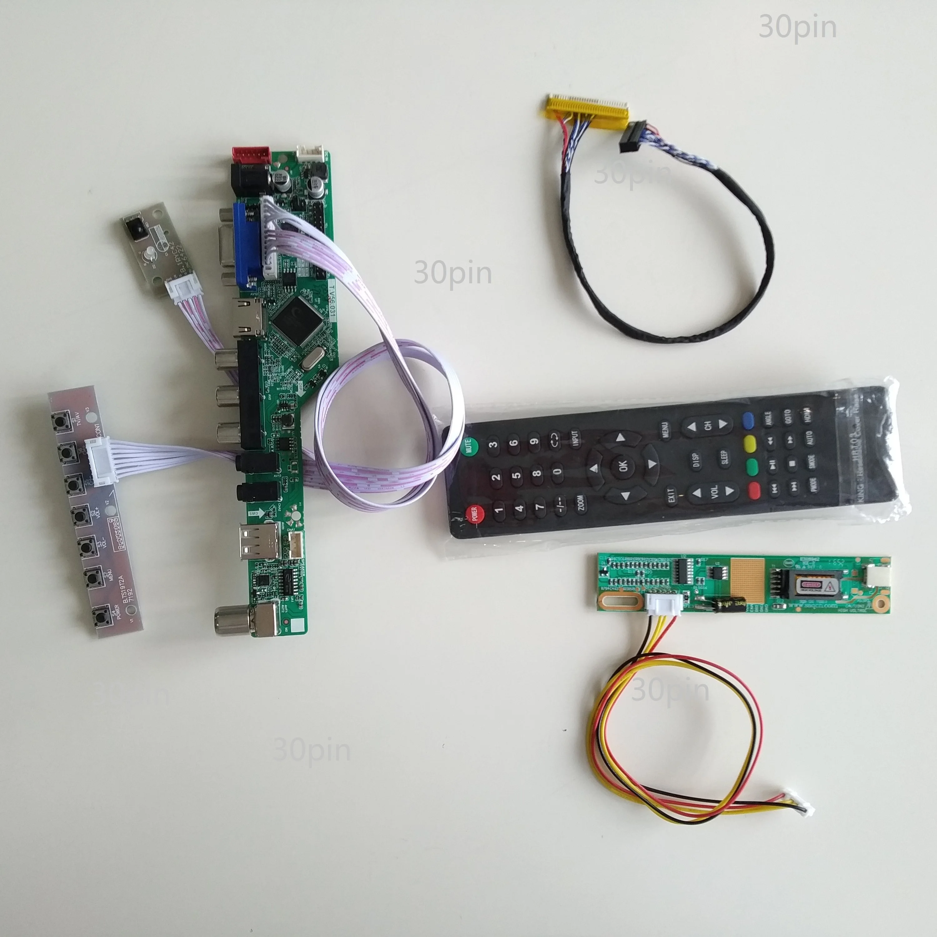TV56 AV VGA USB TV LCD LED Controller board kit 30pin DIY For LP154WX4(TL)(A1)/LP154WX4-TLA2 1280X800 15.4" panel
TV56 AV VGA USB TV LCD LED Controller board kit 30pin DIY For LP154WX4(TL)(A1)/LP154WX4-TLA2 1280X800 15.4" panel
