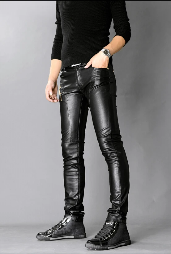 Free shipping Winter trousers tight leather pants tide men feet Slim plus thick velvet PU leather motorcycle leather pants S-6XL
Free shipping Winter trousers tight leather pants tide men feet Slim plus thick velvet PU leather motorcycle leather pants S-6XL