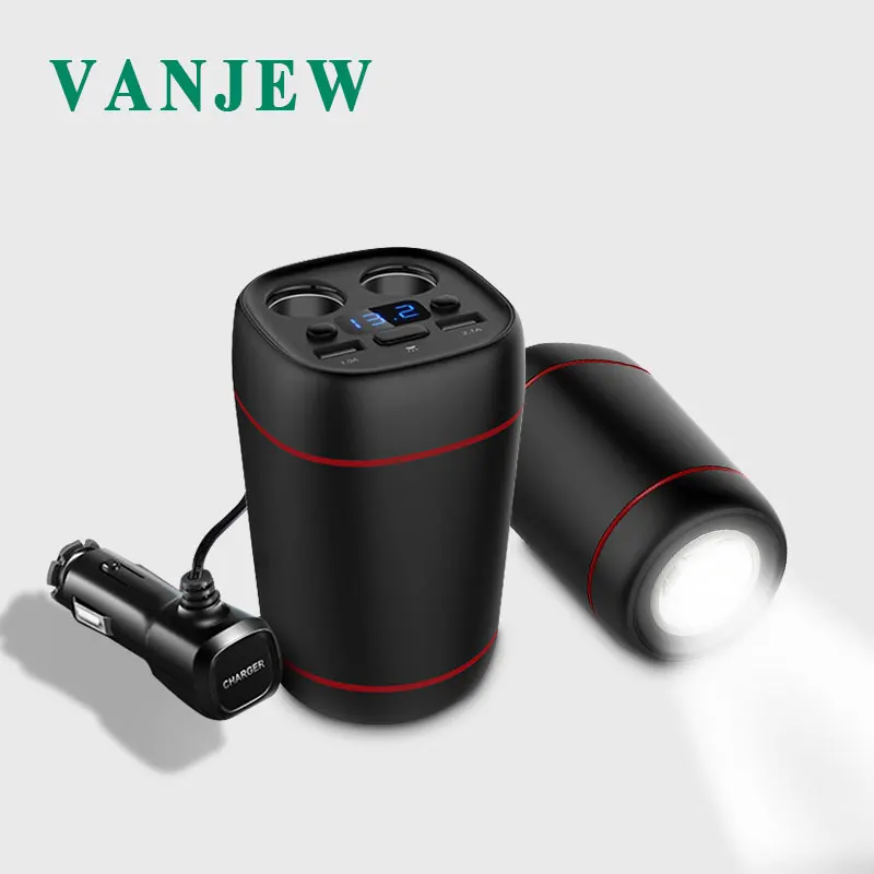 VANJEW C33 многофункциональный автомобильный прикуриватель 1800 мАч адаптер питания 2