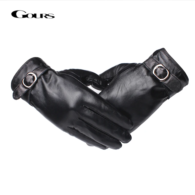 Gours Genuine Leather Gloves for Men Fashion Brand Black Touch Screen Sheepskin Finger Gloves Warm In Winter New Arrival GSM056
Gours Genuine Leather Gloves for Men Fashion Brand Black Touch Screen Sheepskin Finger Gloves Warm In Winter New Arrival GSM056