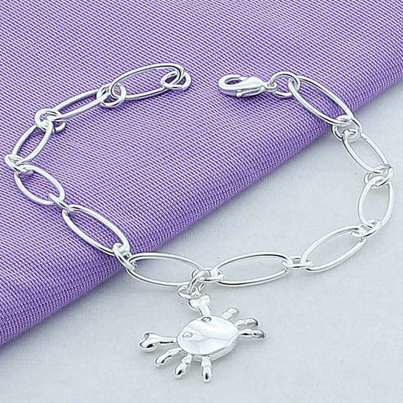 Classic New 925 Sterling Silver Animal Crab Charm Bracelet For Women Silver Fashion Jewelry
Classic New 925 Sterling Silver Animal Crab Charm Bracelet For Women Silver Fashion Jewelry