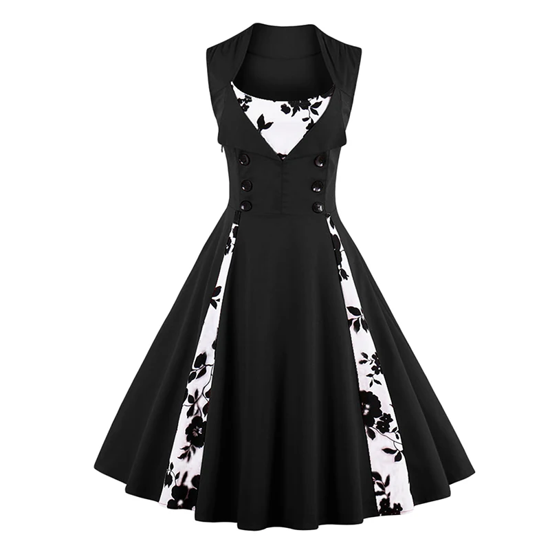 Patchwork Print Women Summer Dress 2018 Sleeveless Hepburn Vintage Dress 50s Elegant Big Swing Stretchy Party Dresses Sundress
Patchwork Print Women Summer Dress 2018 Sleeveless Hepburn Vintage Dress 50s Elegant Big Swing Stretchy Party Dresses Sundress
