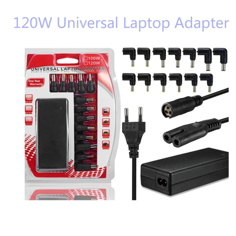 Универсальный адаптер для ноутбука Acer/Asus/Dell/HP/Toshiba/Lenovo/Samsung/Sony 120 Вт 13 разъемов 12 В 15