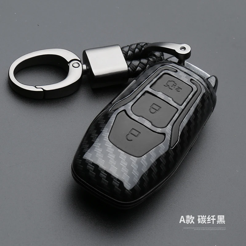 Carbon Car Styling Key Cover Keychain For Ford Fiesta Focus 2 Ecosport Kuga Escape Flip folding Remote key Case 3 Buttons | Автомобили и