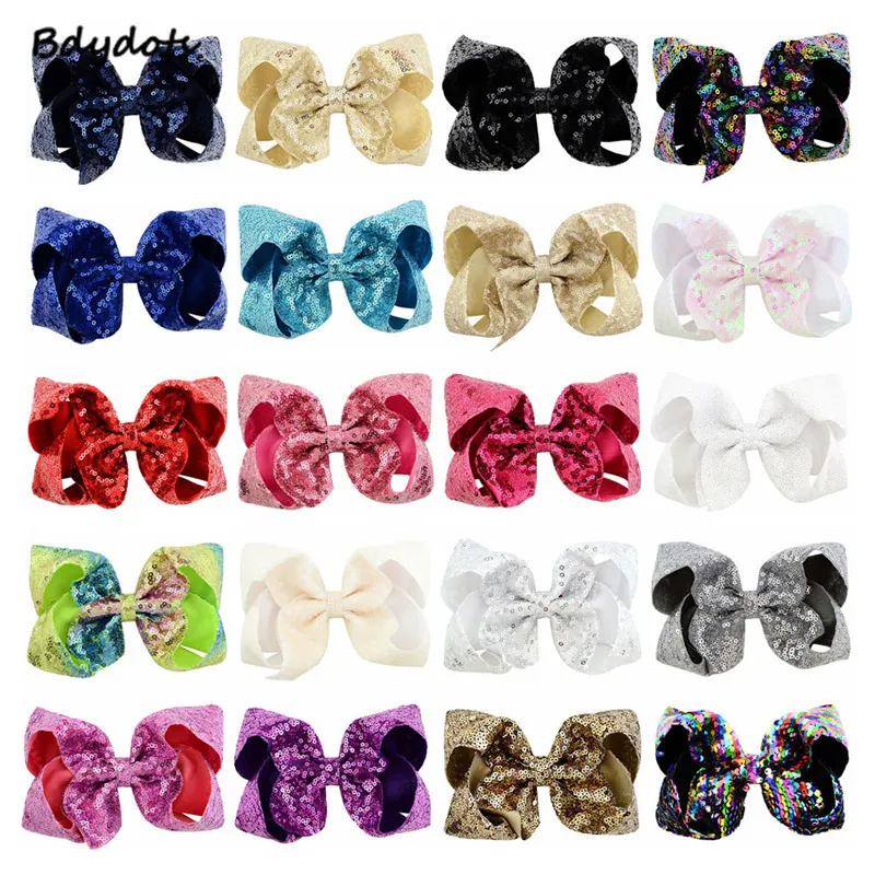 1Piece Hairwear 20colors 6 inch Girl Embroideried Sequin Bows With Alligator Clips Kids Hairpins Bling Barrette Hair Accessories
1Piece Hairwear 20colors 6 inch Girl Embroideried Sequin Bows With Alligator Clips Kids Hairpins Bling Barrette Hair Accessories