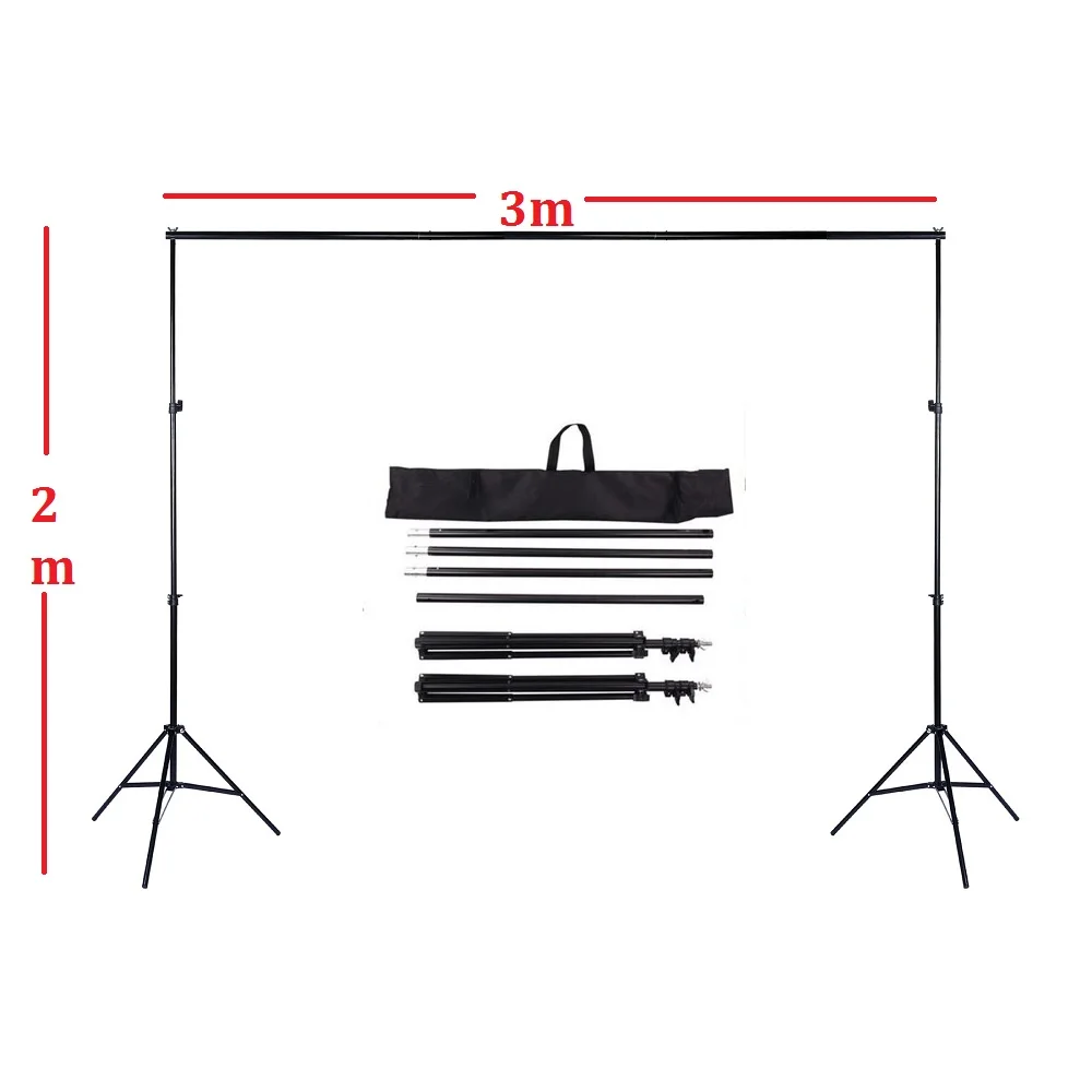 2 x 3m 6.6FT X 9.8FT Adjustable Backdrop Stand Crossbar Kit Set Photography Background Support System for Muslins Backdrops
2 x 3m 6.6FT X 9.8FT Adjustable Backdrop Stand Crossbar Kit Set Photography Background Support System for Muslins Backdrops