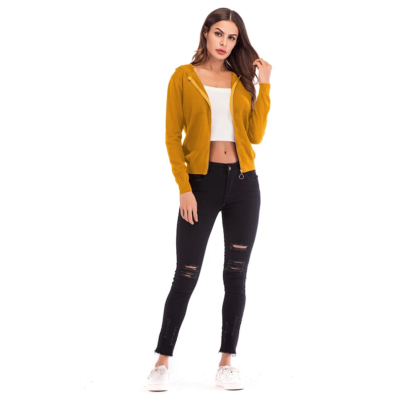 New autumn and winter 2018 women's embroidery florals zipper knitted hoodies slimming look with hat top vest
New autumn and winter 2018 women's embroidery florals zipper knitted hoodies slimming look with hat top vest