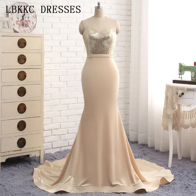 Champagne Satin Prom Dresses Sequin Gala Jurken Strapless Vestido Formatura Sleeveless Long Prom Dress Women Evening Dress
Champagne Satin Prom Dresses Sequin Gala Jurken Strapless Vestido Formatura Sleeveless Long Prom Dress Women Evening Dress