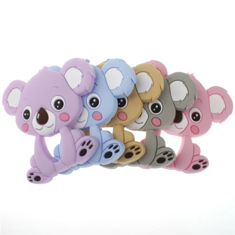 Koala 2 шт Силиконовые Прорезыватели в форме животных Медведь Bpa Бесплатно Детские