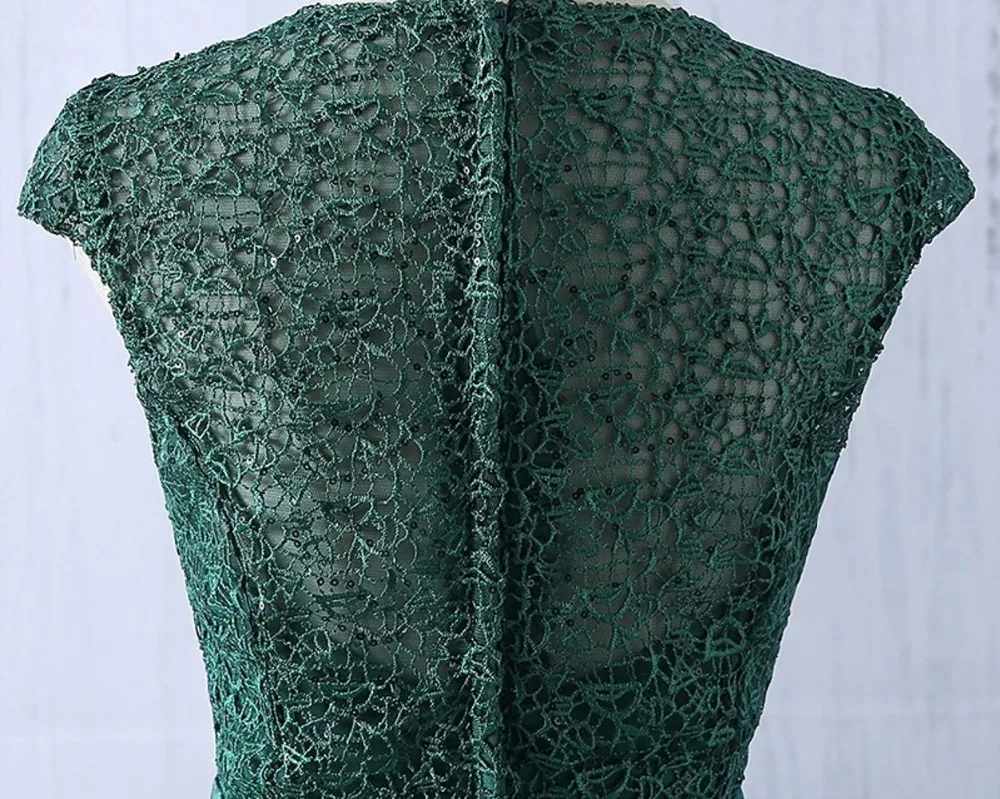 Vestido de festa торжественное вечернее платье 2019 зеленое из тюля с аппликацией для