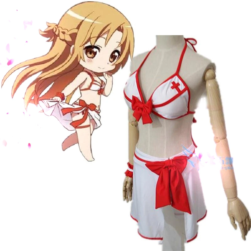 Anime Sword Art Online Yuuki Asuna SAO Summer style Bikini Swimsuit Cosplay Costume
Anime Sword Art Online Yuuki Asuna SAO Summer style Bikini Swimsuit Cosplay Costume